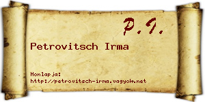 Petrovitsch Irma névjegykártya